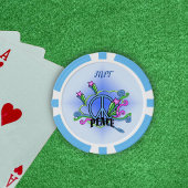 Blauw Vredesteken Fancy kleurrijke rollen Sterren  Poker Chips
