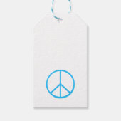 Blauw vredesteken modern retro leuk cadeaulabel (Voorkant)