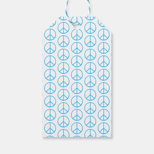 Blauw vredesteken modern retro leuk cadeaulabel (Achterkant)