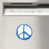 Blauw Vredesteken Symbool Magneet (Insitu (Vaatwasser))