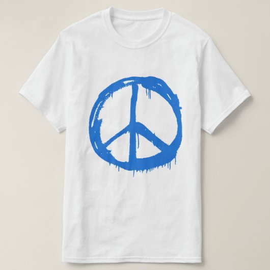 Blauw Vredesteken Symbool T-shirt (Design voorkant)