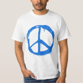 Blauw Vredesteken Symbool T-shirt (Voorkant)