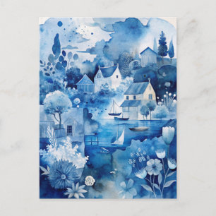 Blauw Vredige Kust Nautilus Zeehuisjes  Briefkaart
