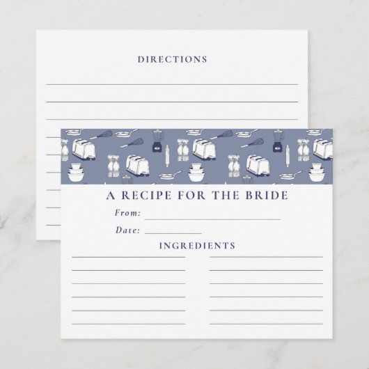 Blauw Vrijgezellenfeest De Kaart die het Keukenafv (Voorkant / Achterkant)