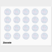 Blauw Vrijgezellenfeest minimalistisch roze kallig Ronde Sticker (Vel)