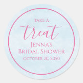 Blauw Vrijgezellenfeest minimalistisch roze kallig Ronde Sticker (Voorkant)