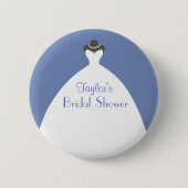 Blauw Vrijgezellenfeest Theme White trouwjurk Ronde Button 5,7 Cm (Voorkant)