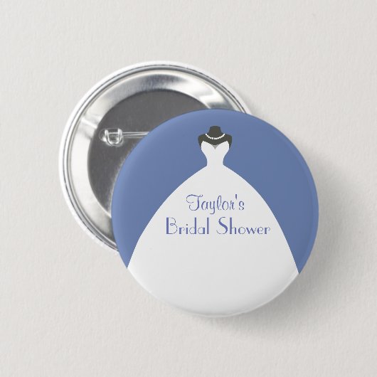 Blauw Vrijgezellenfeest Theme White trouwjurk Ronde Button 5,7 Cm (Voorkant /achterkant)