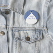 Blauw Vrijgezellenfeest Theme White trouwjurk Ronde Button 5,7 Cm (In situ)