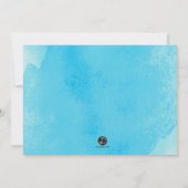 Blauw vrijgezellenfeest, Trouwjurk Waterverf Kaart (Achterkant)