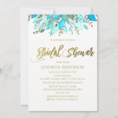 Blauw Vrijgezellenfeest van bladeren Kaart (Voorkant)