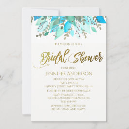 Blauw Vrijgezellenfeest van bladeren Kaart