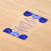 Blauw Vrijgezellenfeest van Floral Acryl Uitnodigingen (Laagn)