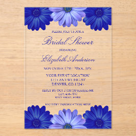 Blauw Vrijgezellenfeest van Floral Acryl Uitnodigingen