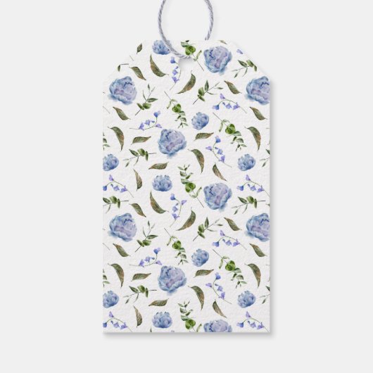 Blauw Vrijgezellenfeest van Floral Cadeaulabel (Achterkant)