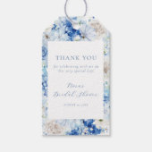 Blauw Vrijgezellenfeest van Floral Cadeaulabel (Voorkant)