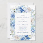 Blauw Vrijgezellenfeest van Floral Kaart (Voorkant)