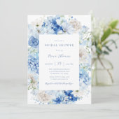 Blauw Vrijgezellenfeest van Floral Kaart (Staand voorkant)