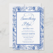 Blauw Vrijgezellenfeest van Floral Kaart (Voorkant)