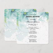 Blauw Vrijgezellenfeest van Floral Kaart (Voorkant / Achterkant)