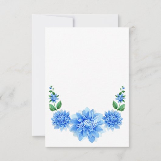 Blauw Vrijgezellenfeest van Floral Kaart (Achterkant)