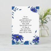 Blauw Vrijgezellenfeest van Floral Kaart (Staand voorkant)