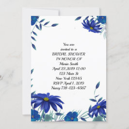 Blauw Vrijgezellenfeest van Floral Kaart
