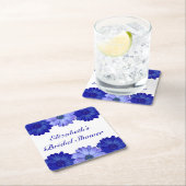 Blauw Vrijgezellenfeest van Floral Kartonnen Onderzetters (Insitu)