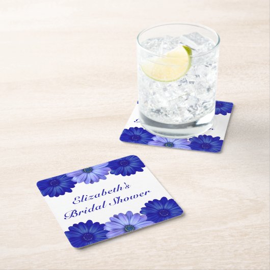 Blauw Vrijgezellenfeest van Floral Kartonnen Onderzetters (Insitu)