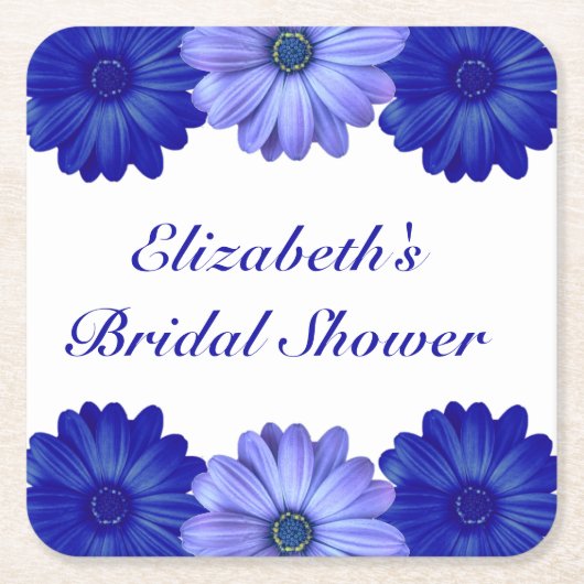 Blauw Vrijgezellenfeest van Floral Kartonnen Onderzetters (Voorkant)