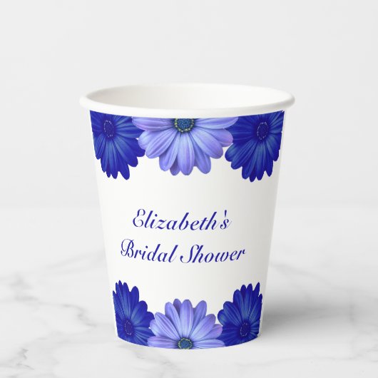 Blauw Vrijgezellenfeest van Floral Papieren Bekers (Voorkant)