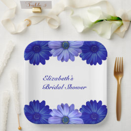 Blauw Vrijgezellenfeest van Floral Papieren Bordje