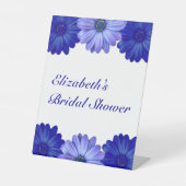 Blauw Vrijgezellenfeest van Floral Reclamebord Met Voetstuk (Voorkant)