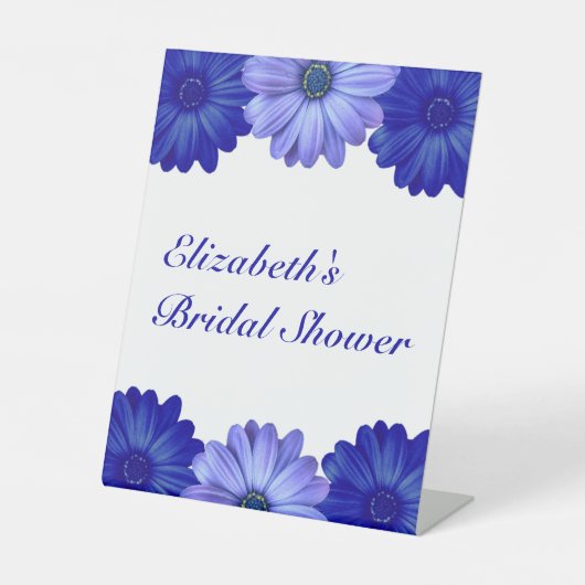 Blauw Vrijgezellenfeest van Floral Reclamebord Met Voetstuk (Voorkant)