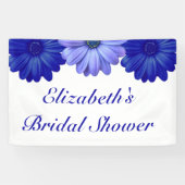 Blauw Vrijgezellenfeest van Floral Spandoek (Horizontaal)