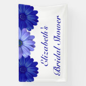 Blauw Vrijgezellenfeest van Floral Spandoek (Verticaal)