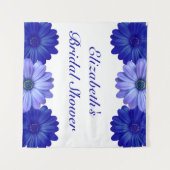 Blauw Vrijgezellenfeest van Floral Wandkleed (Voorkant (horizontaal))