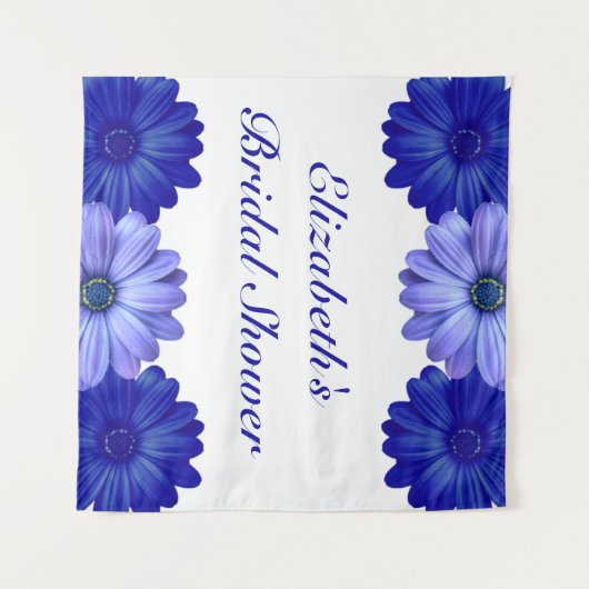 Blauw Vrijgezellenfeest van Floral Wandkleed (Voorkant (horizontaal))