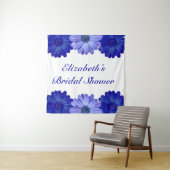 Blauw Vrijgezellenfeest van Floral Wandkleed (In situ)