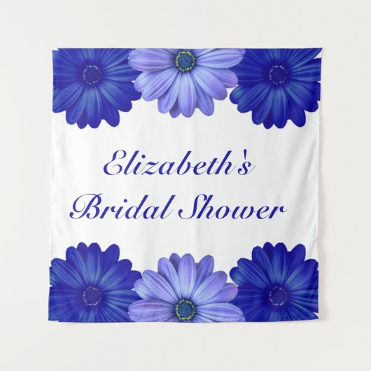 Blauw Vrijgezellenfeest van Floral Wandkleed (Voorkant)