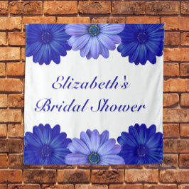 Blauw Vrijgezellenfeest van Floral Wandkleed