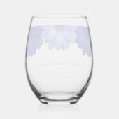 Blauw Vrijgezellenfeest van Floral Wijnglas Zonder Voet (Achterkant)