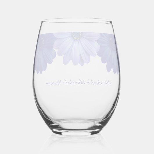 Blauw Vrijgezellenfeest van Floral Wijnglas Zonder Voet (Achterkant)