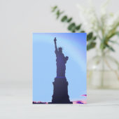 Blauw Vrijheidsbeeld Silhouette Post Kaarten (Staand voorkant)