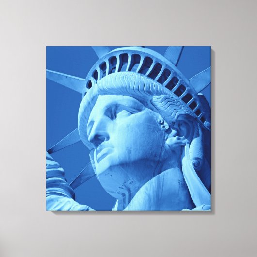 Blauw Vrijheidsbeeld Verpakt Canvas Afdruk (Voorkant)