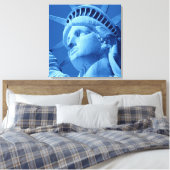Blauw Vrijheidsbeeld Verpakt Canvas Afdruk (Insitu (Slaapkamer))