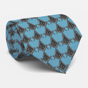 Blauw Vrijmetselaarspatroon Stropdas