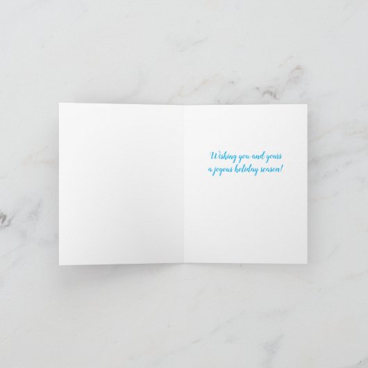 Blauw Vrolijk Kerstfeest Onze Lieve Vrouw van Guad Notitiekaartje (Binnen)