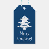 Blauw Vrolijk kerstfeest van en naar blanco vakant Cadeaulabel (Achterkant)