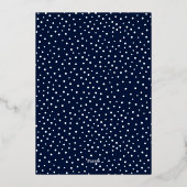 Blauw Vrolijk Kerstmis Script Foto Folie Feestdagenkaart (Achterkant)